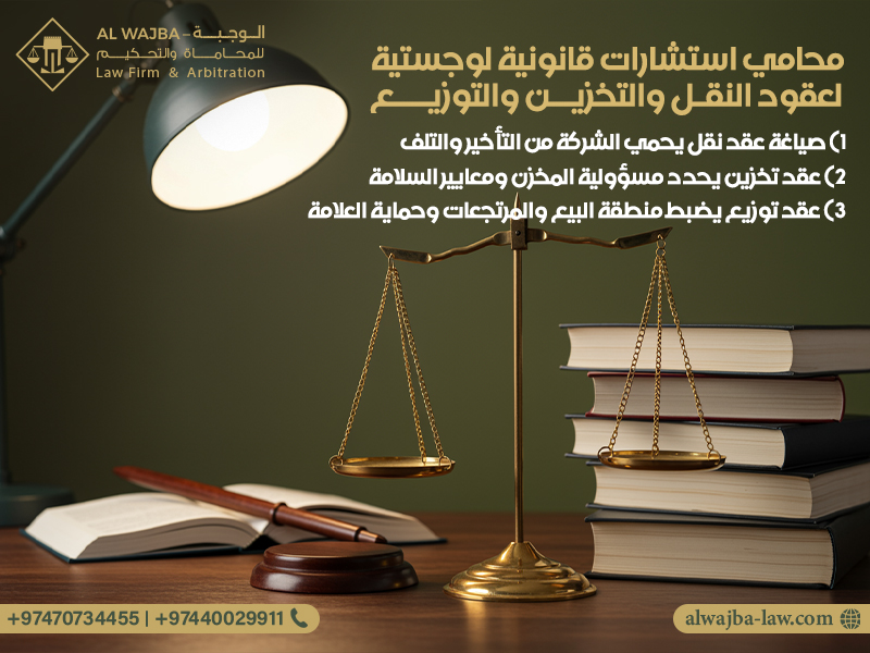 محامي استشارات قانونية لوجستية لعقود النقل والتخزين والتوزيع